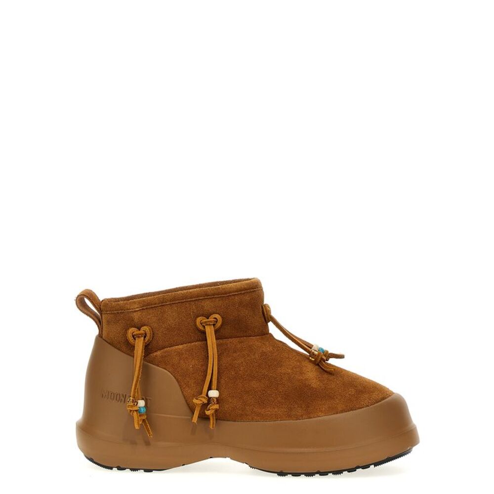 Moon Boot Brown Suede Leather Flat Women's Boots